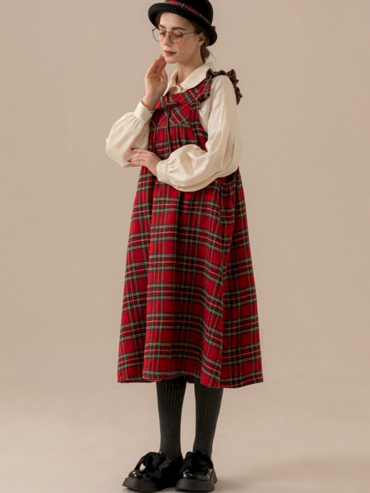 Fly Sleeve Tweed Customized Long Vest Doll Dresses