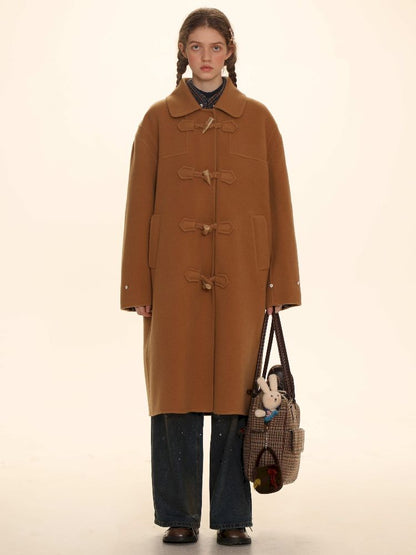 Removable Leader Lapel Wool Cowl Coat