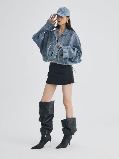 Split Silhouette Denim Jacket