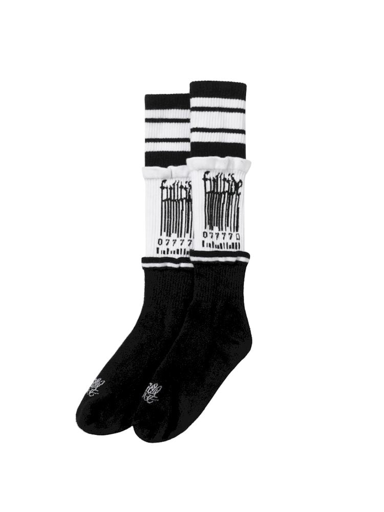 Barcode knitted anti-pilling patchwork design sports socks