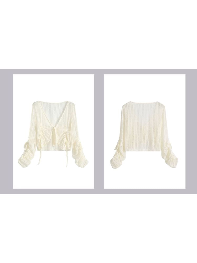 Muscle Lace Drawstring Sun Cardigan