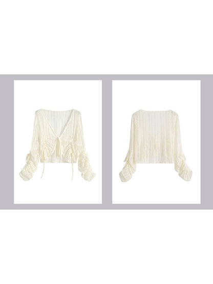 Muscle Lace Drawstring Sun Cardigan