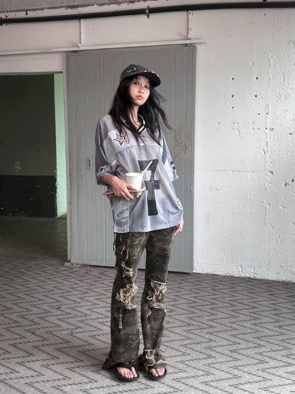 Camouflage Low Waisted Work Pants