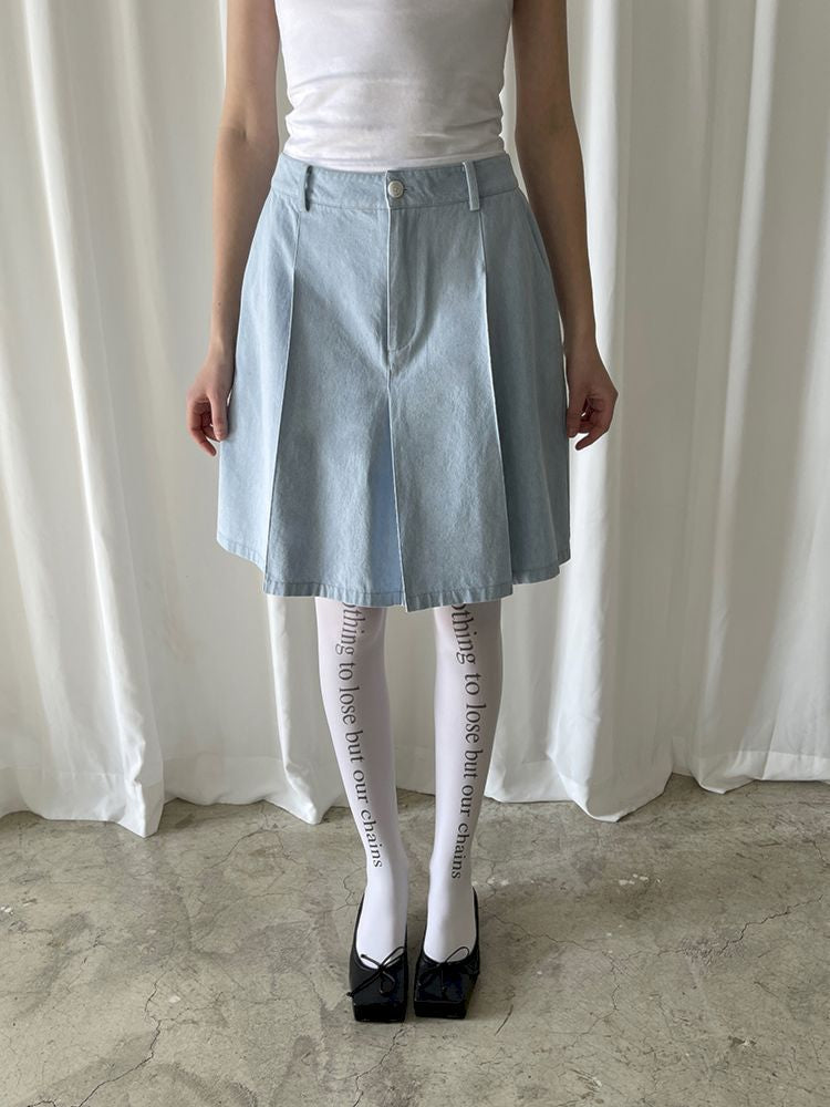 Thin Denim Jacket Half Skirt Set