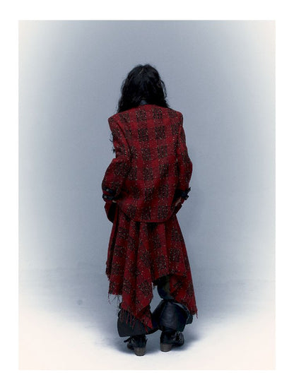 Checkered silhouette Christmas New Year blazer