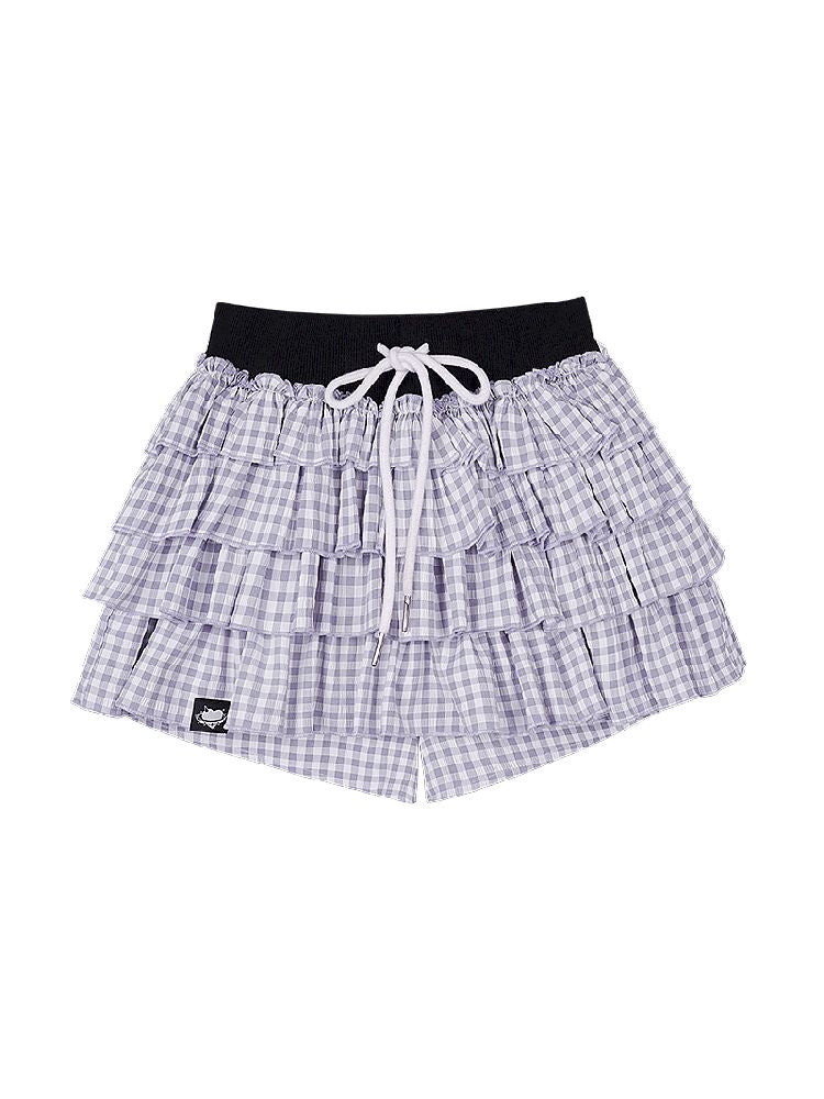 Purple Check Cake Skirt