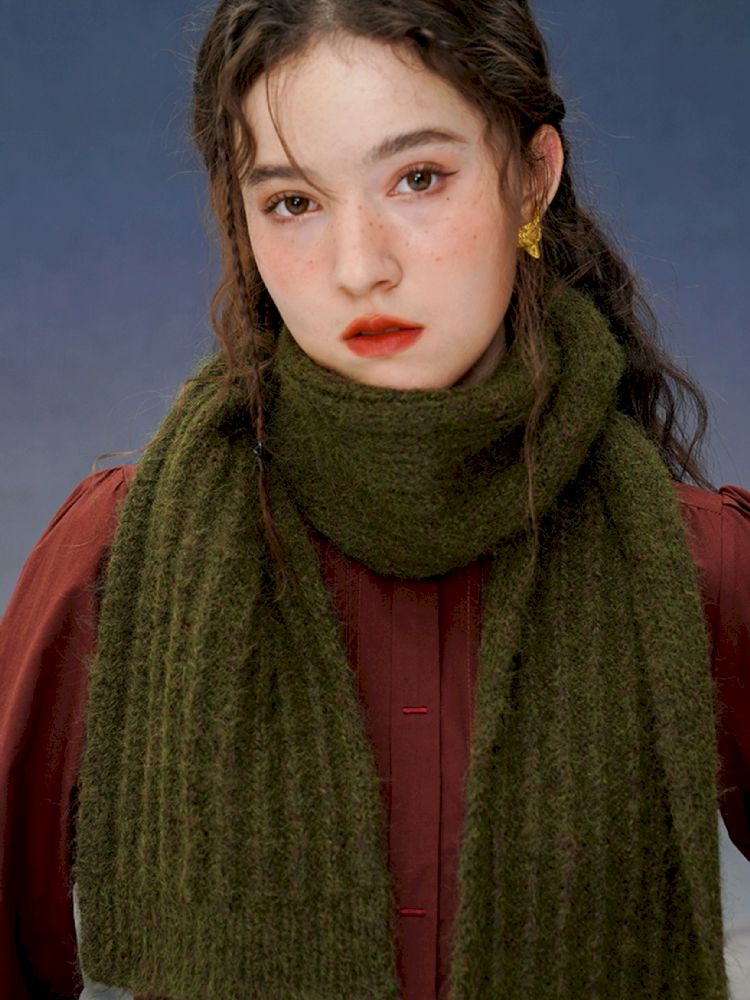 Knitted warm shawl retro pretty scarf