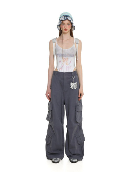 Loose bar lace lace work pants