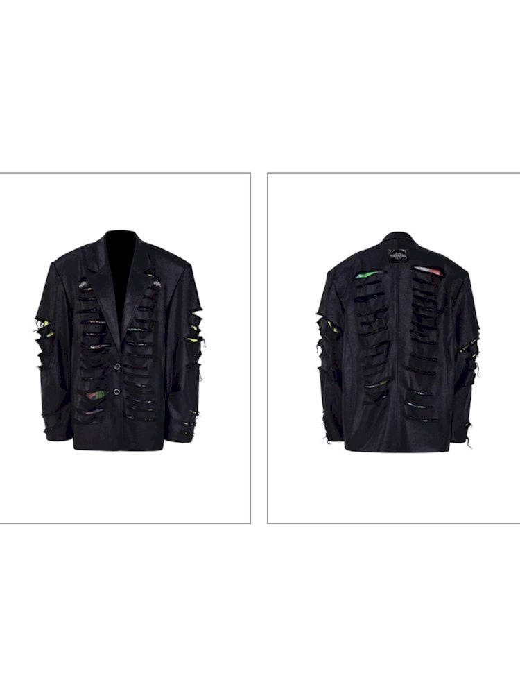 Digital Lining Destroyed Silhouette Blazer