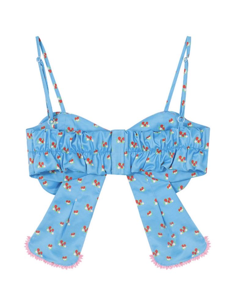 Bow Strawberry Blue Corset Camisole