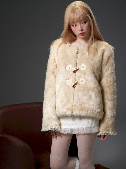 High Collar Detachable Fur Coat