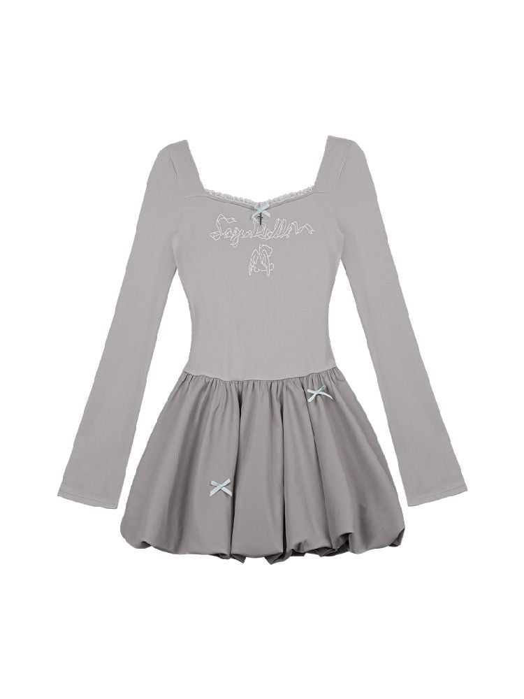 Princess Gray Knit Dress