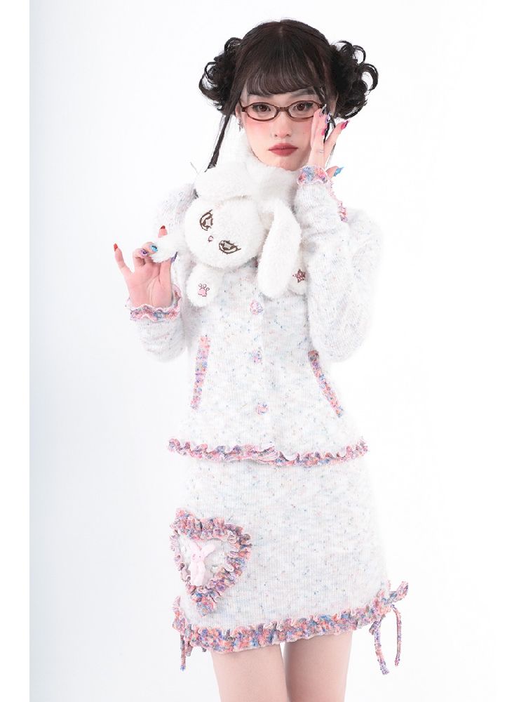 Warm Plush White Rabbit Doll Scarf