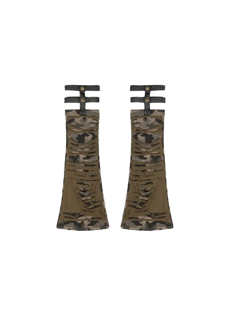 Camouflage long cut knee high leggings