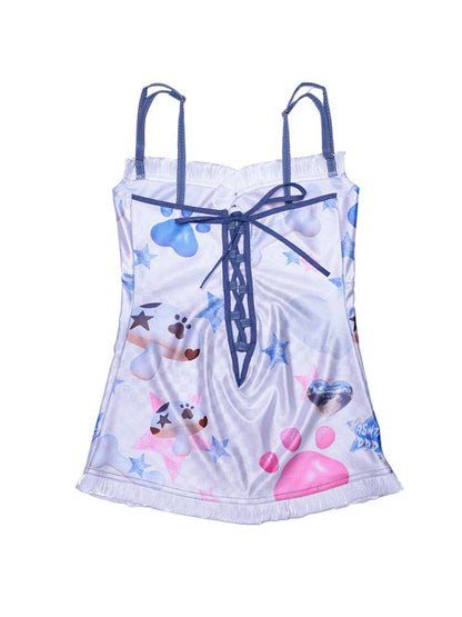 Cute ghost dopamine Printed suspenders