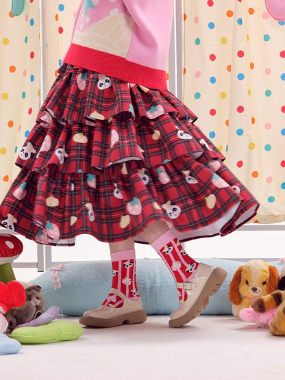 Red Plaid Cake Dress