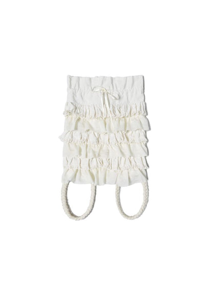 Lace Design Ribbon Drawstring Shoulder Bag