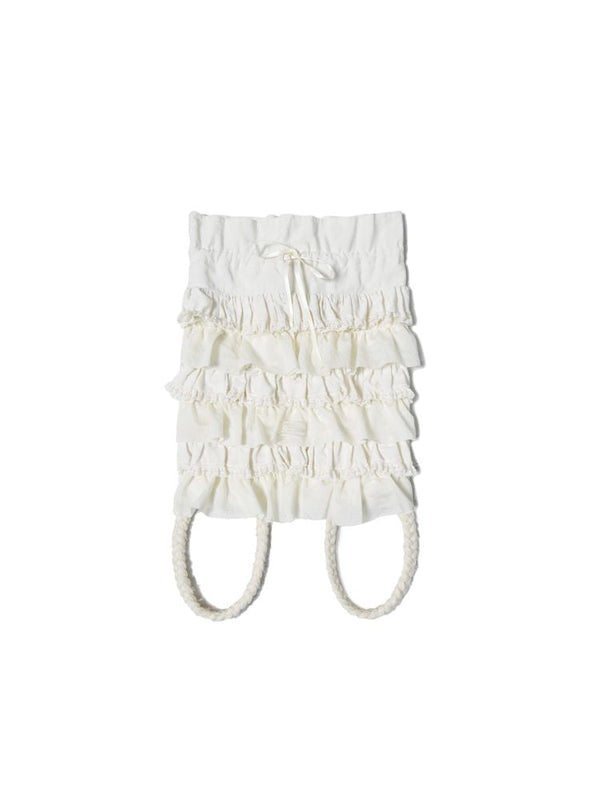 Lace Design Ribbon Drawstring Shoulder Bag