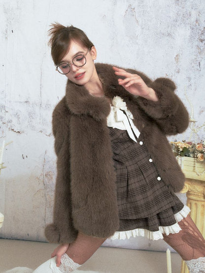 Niche Design Peplum Fur Coat