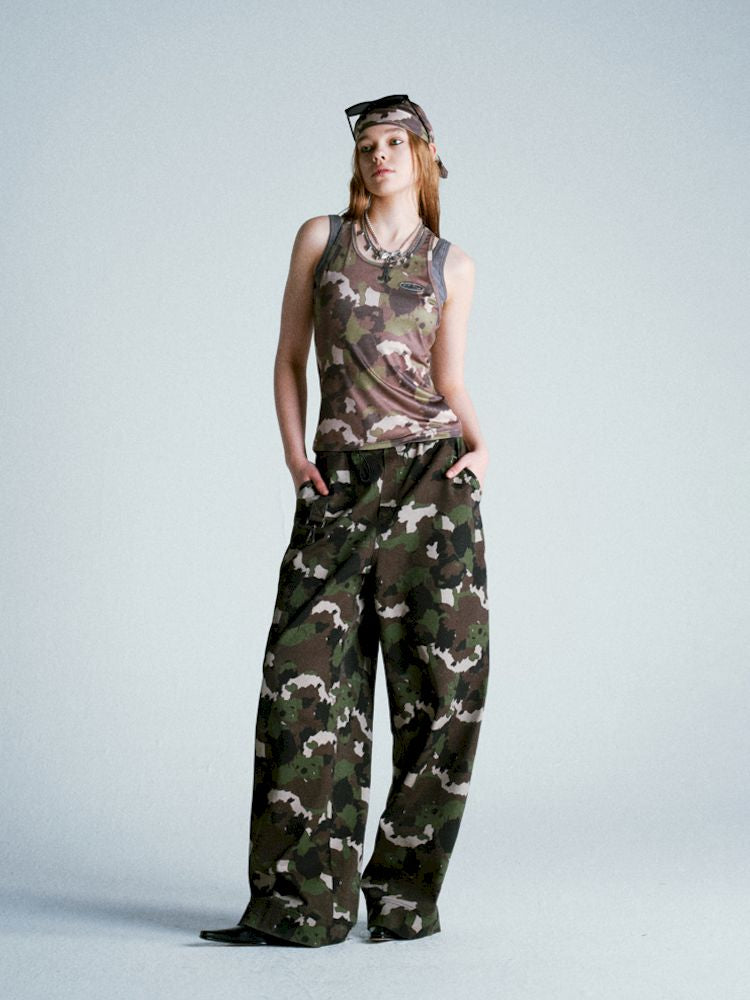 Camouflage full print work trousers