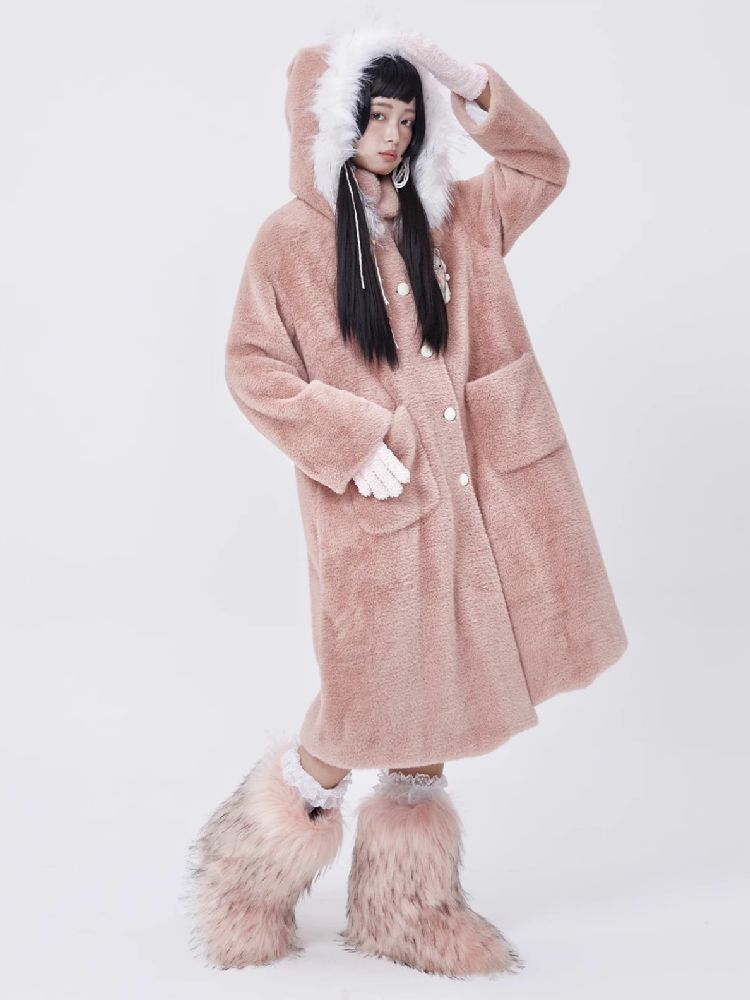 Retro Cute Rabbit Tweed Coat