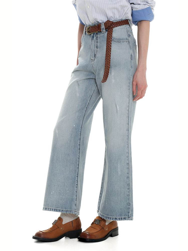 Spray horsebit high waisted nine-minute pants