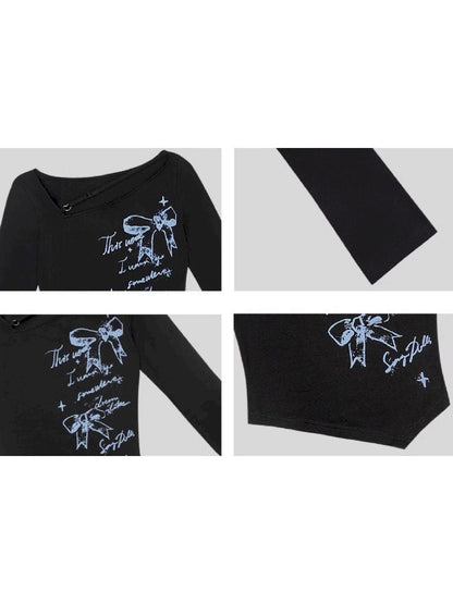 Graffiti Print Skinny Top