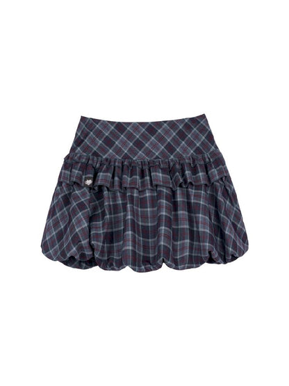 Sweet and lovely plaid bud skirt