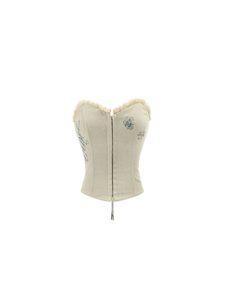 French Lace Fishbone Hook Button Corset