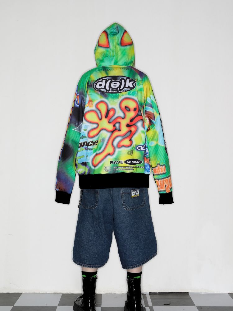 Retro Street Alien Loose Hooded Jacket