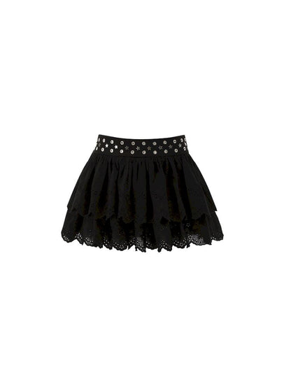 Cotton jacquard double layer cake skirt