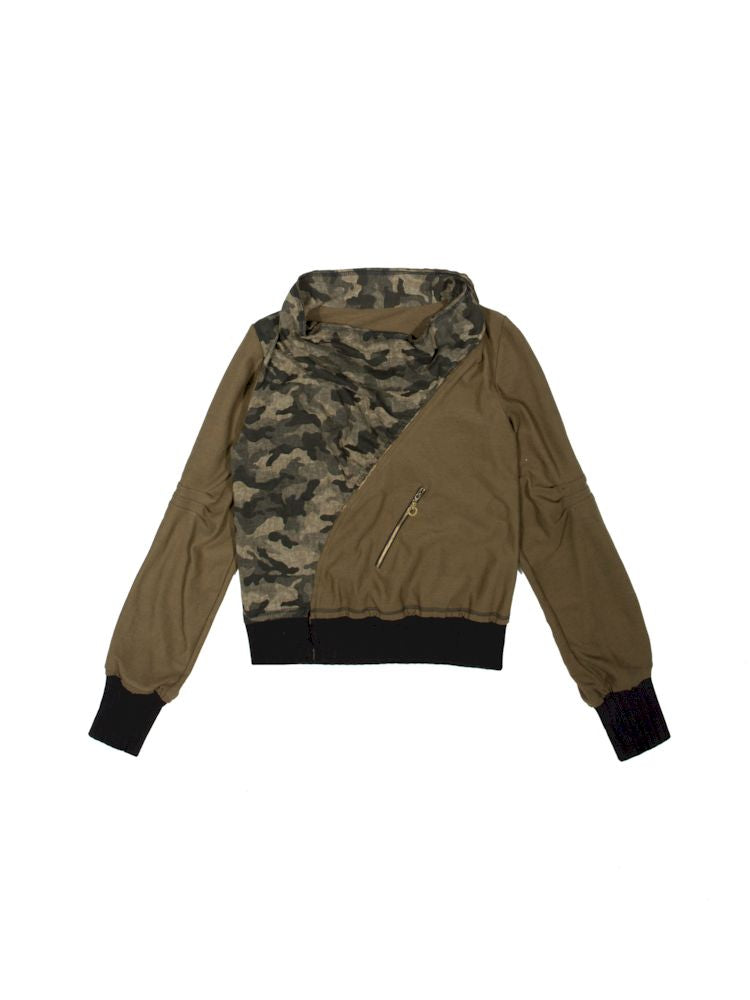 Camouflage Long Sleeve Spliced Sweatshirt