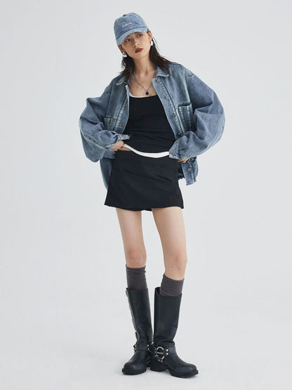 Split Silhouette Denim Jacket