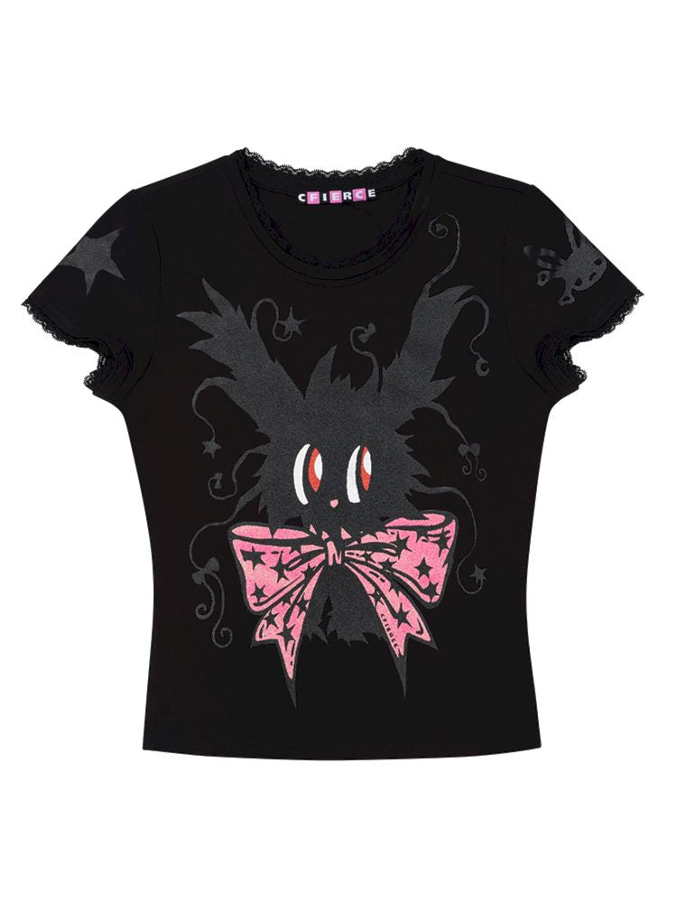 Magic Bunny Glitter Print T-Shirt