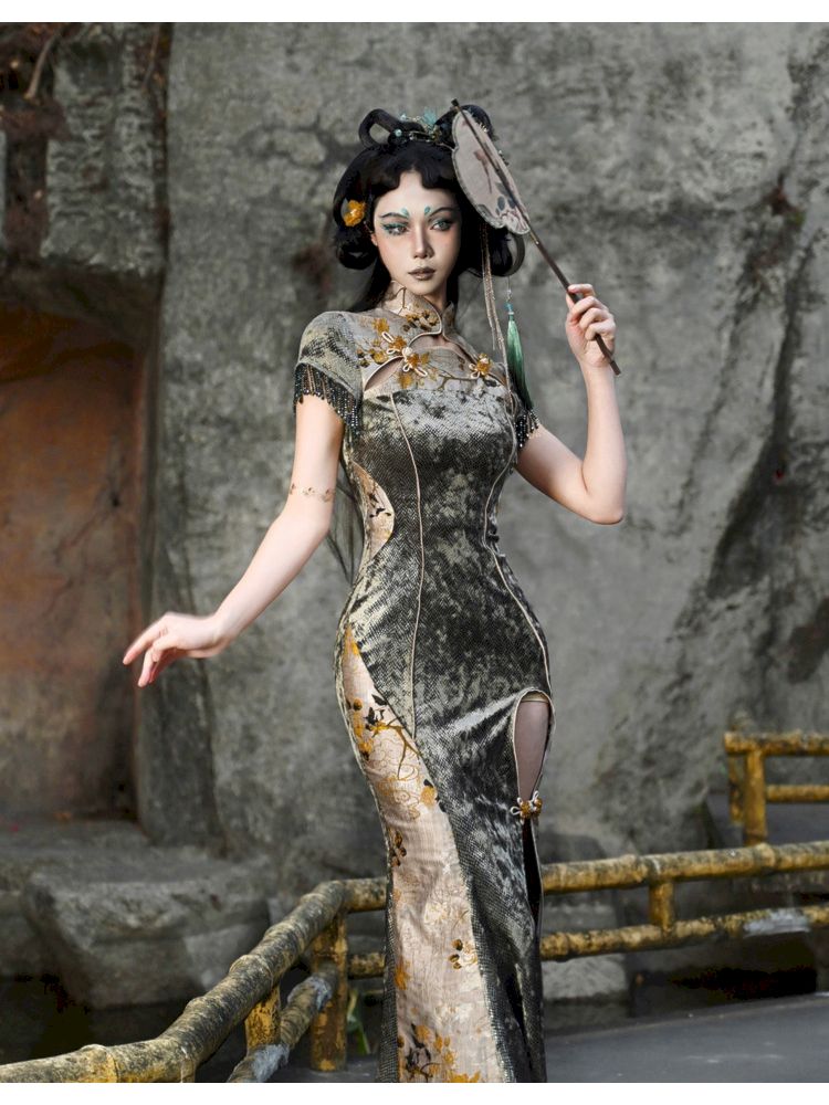 Slim Fishtail Long Slit Cheongsam Dresses