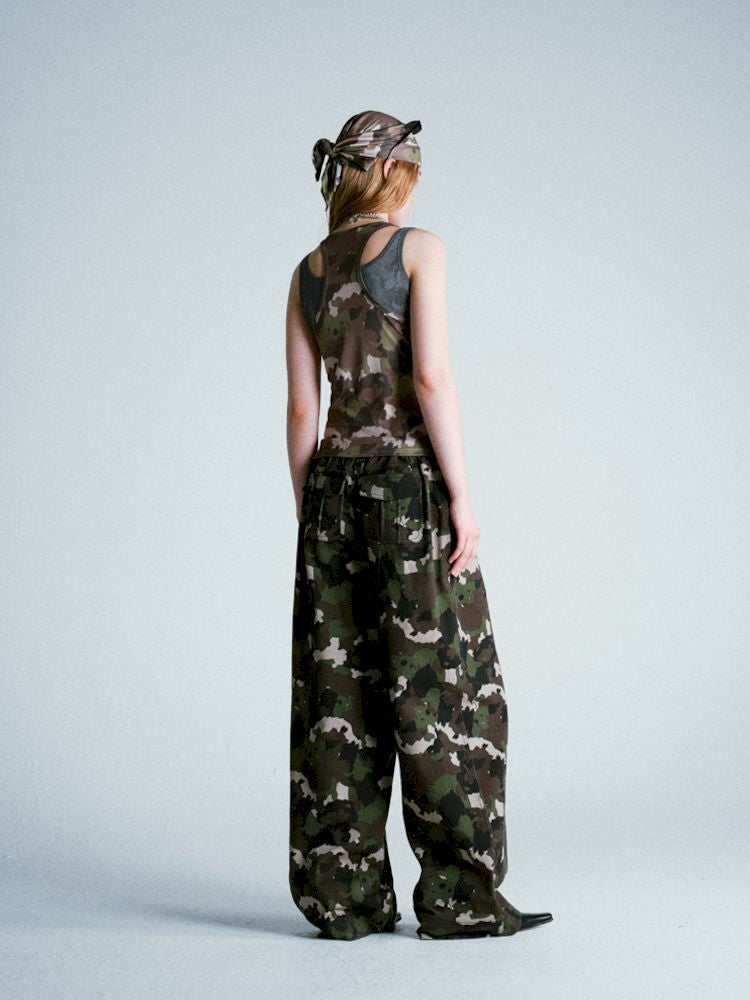 Camouflage I-beam Vest Two Piece Set