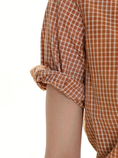 College Style Checkered Short Sleeve Shirt