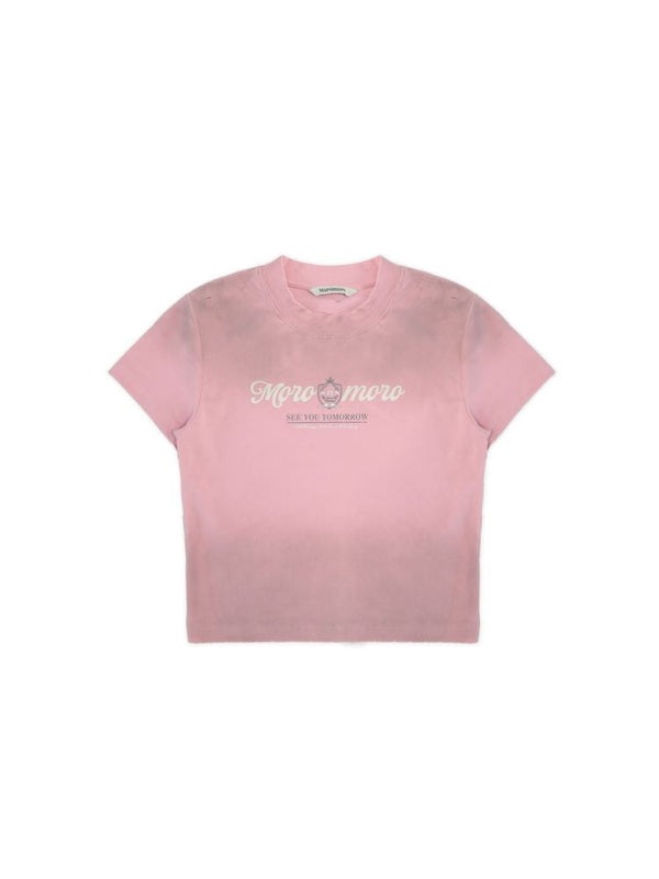 Color collision printing hole short sleeve T-shirt