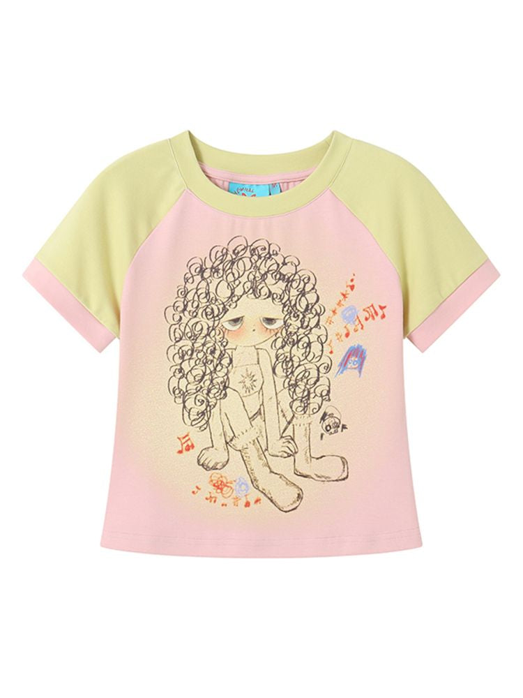 Noise Girl Printed Short Sleeve T-Shirt