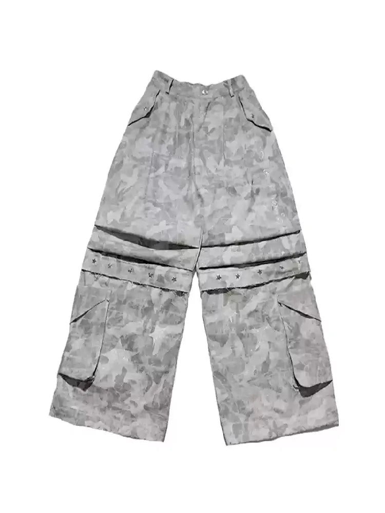 Niche Wide Leg Camouflage Work Pants