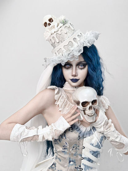 Gothic Cake Skull Strap Hat