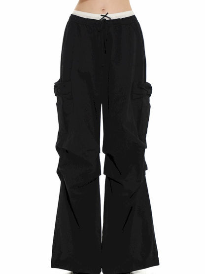 Pocket parachute loose casual pants