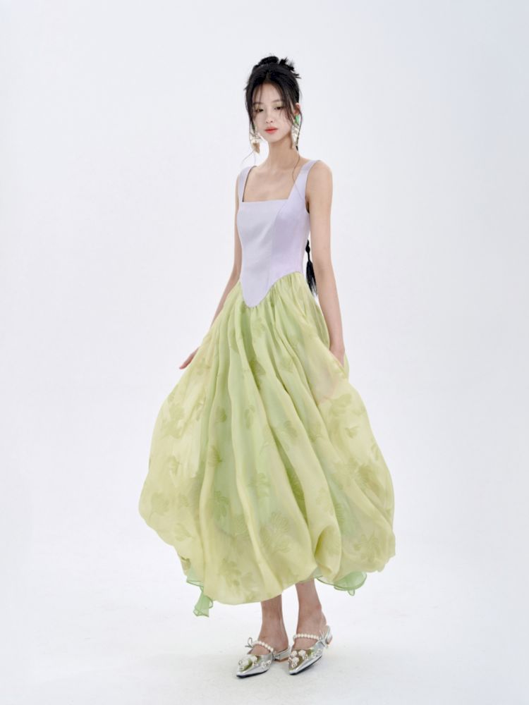 Waisted Big Swing Dress Puffy Dress