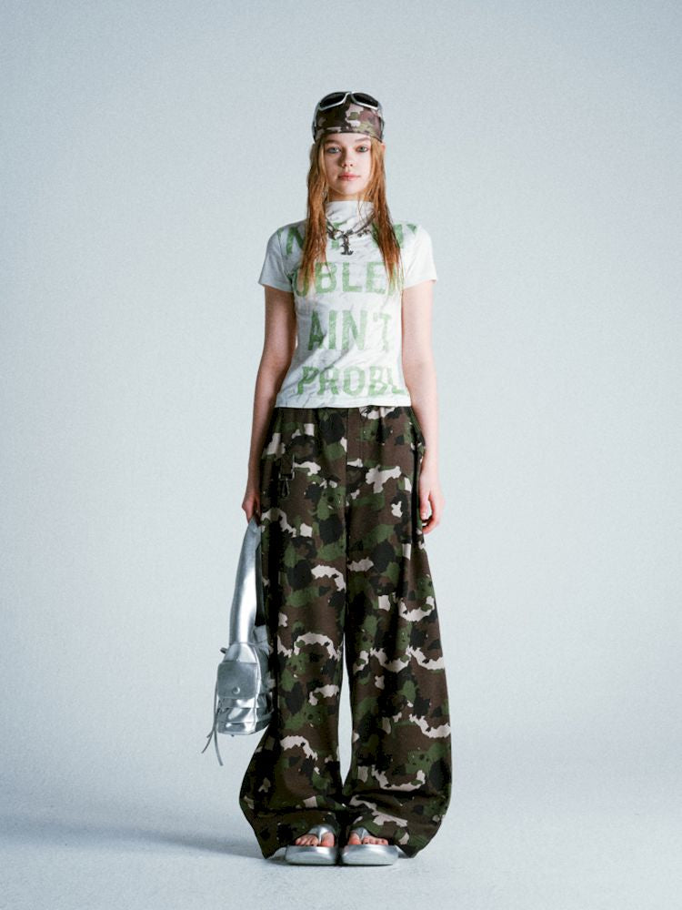 Camouflage full print work trousers