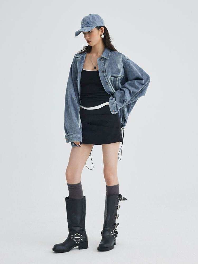 Split Silhouette Denim Jacket