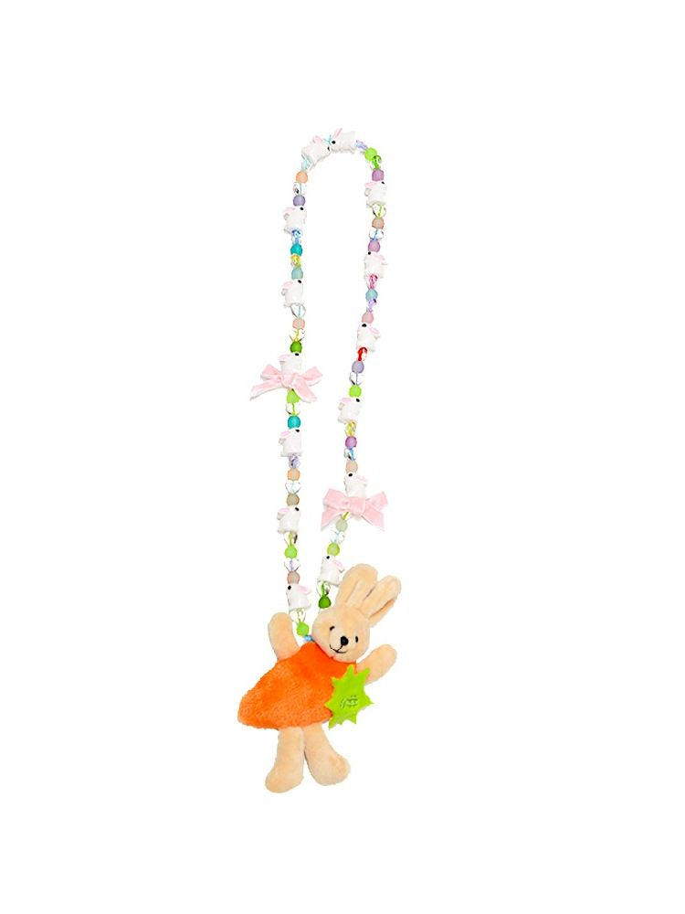 Dolls Carrot Rabbit Beaded Long Necklace