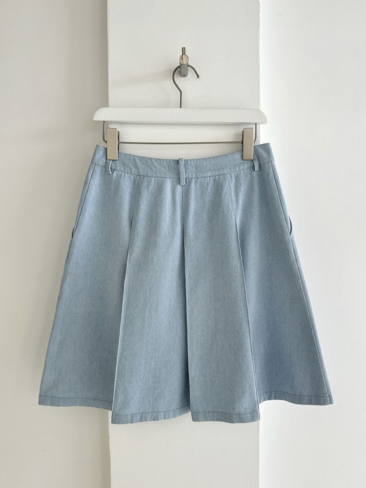 Thin Denim Jacket Half Skirt Set