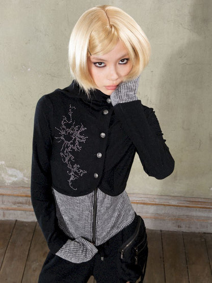 Long Sleeve Patchwork Sweatshirt