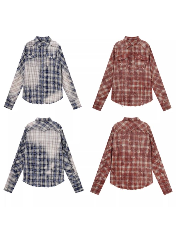 Old Studded Plaid Swoosh Work Shirt