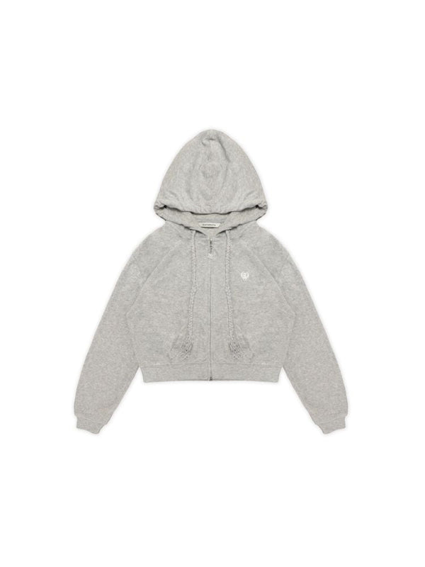 Embroidery diamonds M zipper head sweater suit